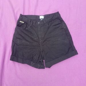Black High Waist Cotton Shorts
